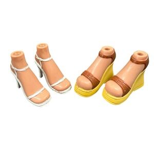 Vintage Bratz Shoes Lot Of 2 Pairs Heels White Brown Y2K Doll Accessories